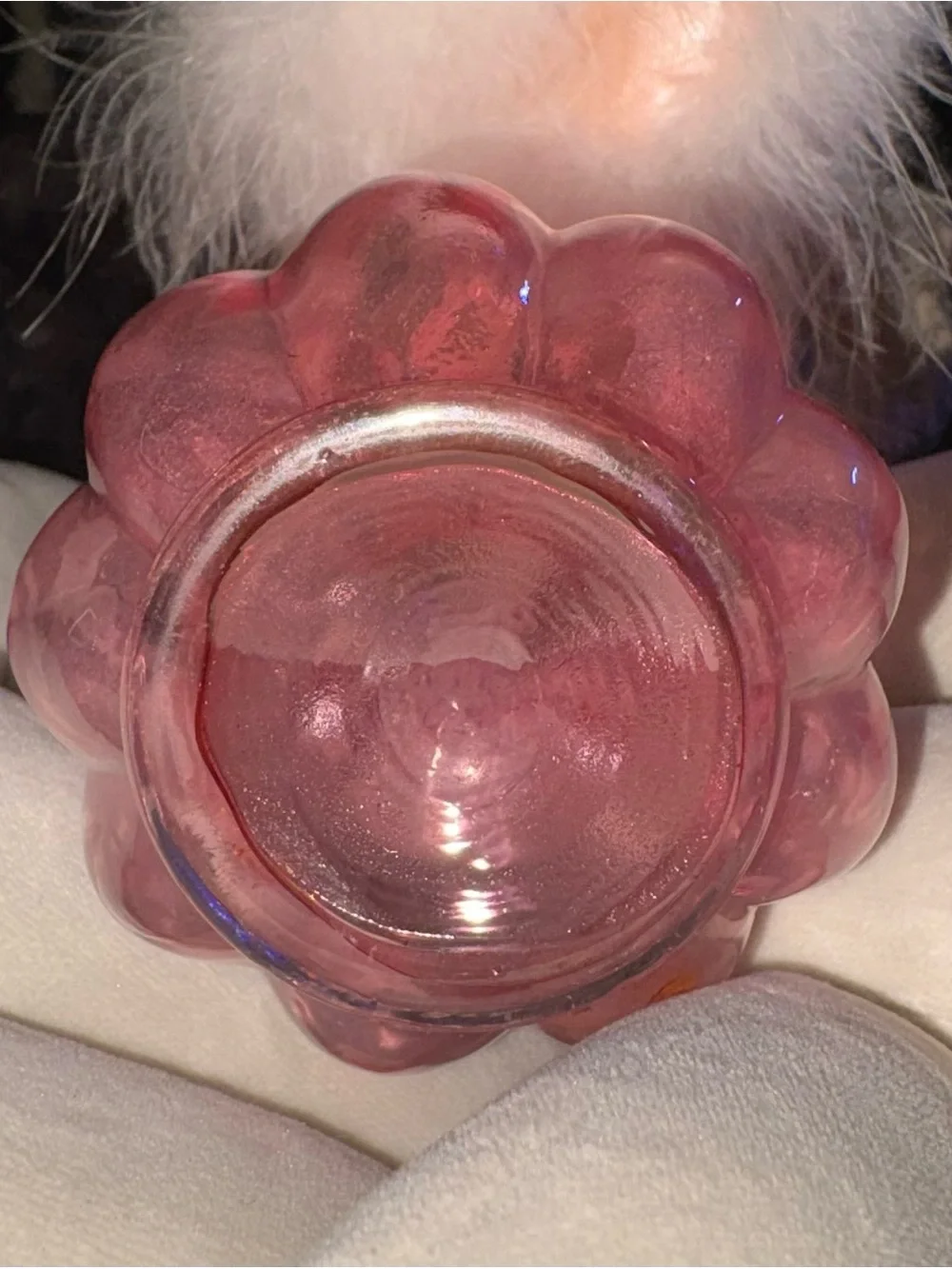 Fenton Pink Ruffled Bud Vase